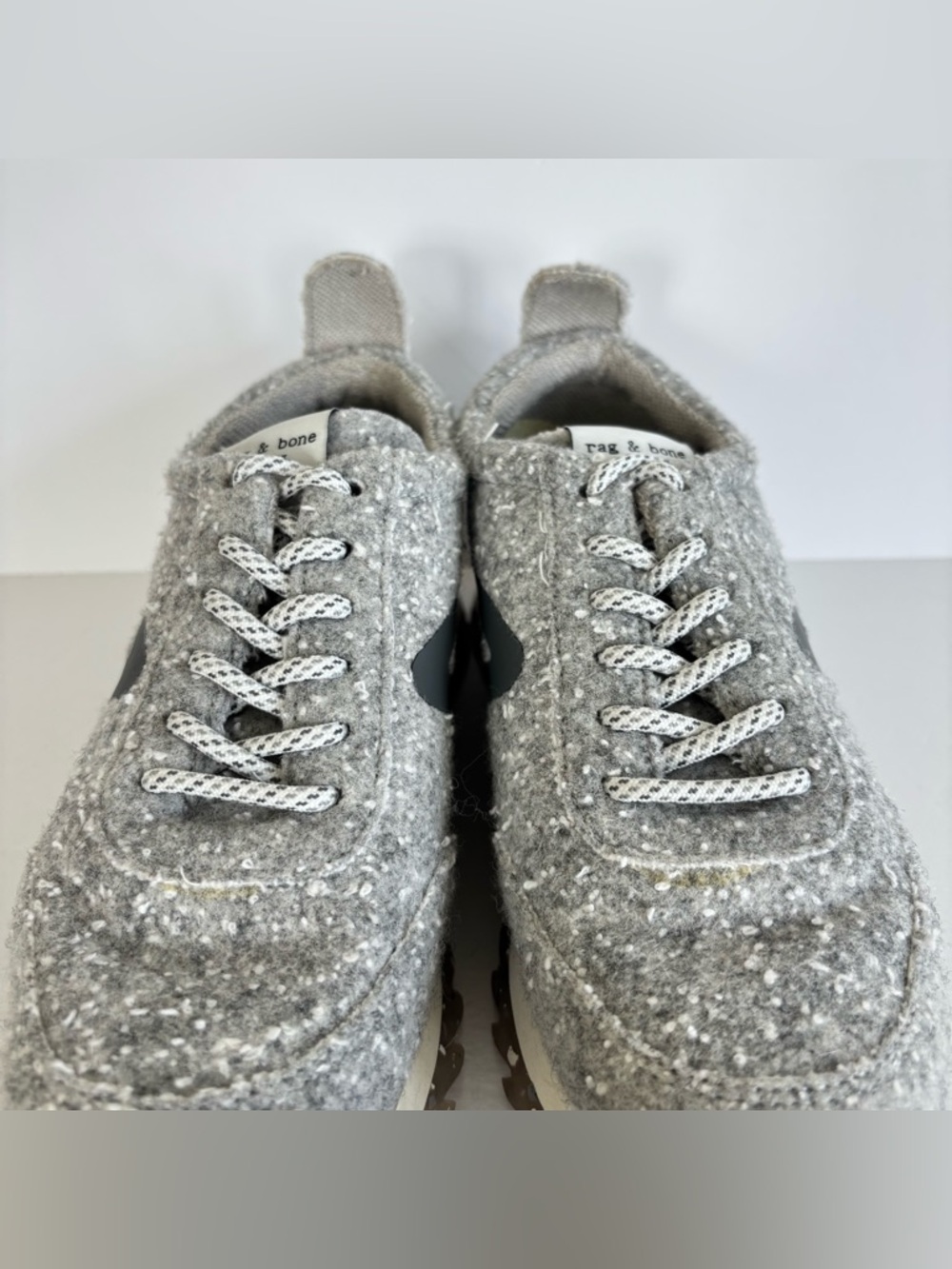 Rag and Bone Retro Runner Gray Wool Textured Sneakers 7 - Picture 8 of 15